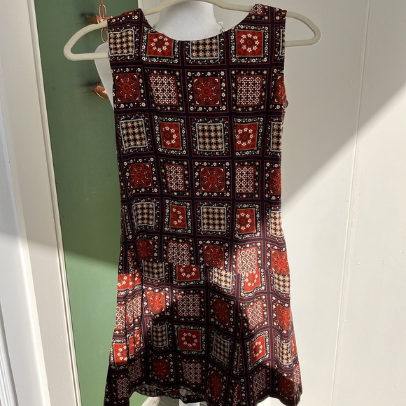 Vintage 60s 70s Brown and Black Geometric Trippy Hippie Patchwork Romper - Picture 5 of 7